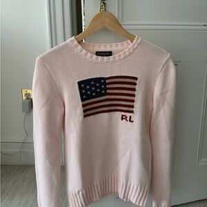 Ralph Lauren american flag sweater (pink)